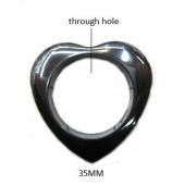 Hematite Hollow Heart 35mm Pendant,Top Drilled